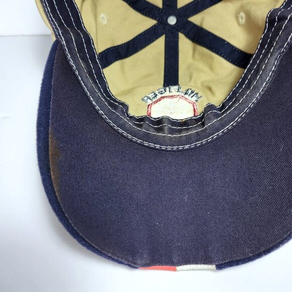 Vintage 90s Tommy Hilfiger Hat Cap Ski Logo Embroidered Detail Hook & Loop Beige - Picture 10 of 12